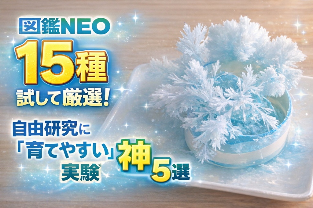 図鑑NEO15種試して厳選！自由研究に育てやすい実験　神5選